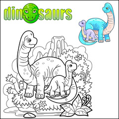 cute prehistoric dinosaurs coloring page