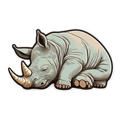Fototapeta premium Sleeping rhinoceros, Generated AI, generated, AI