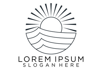 summer beach logo vector illustration