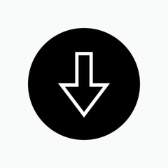 Fototapeta premium Down Arrow Icon - Vector, Download Symbol for Design, Presentation, Website or Apps Elements. 