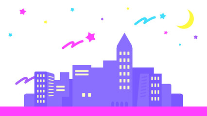 Fototapeta premium ネオンなシティポップ背景⭐︎PNG