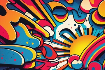 Abstract Colorful Pop Art Background with Generative AI