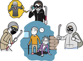 強盗犯に狙われる高齢者