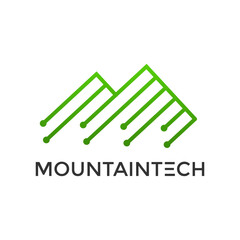 Vector abstract mountain logo. This logo is suitable for nature and technology.