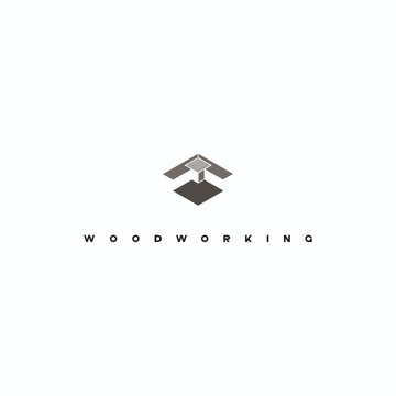 
illustration consisting of a picture of a piece of wood and the inscription "woodworking" in the form of a symbol or logo