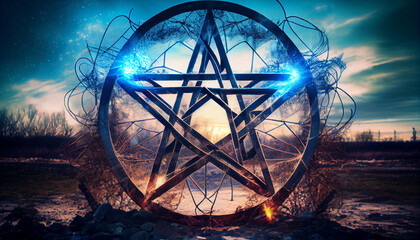 orange flame pentagram
