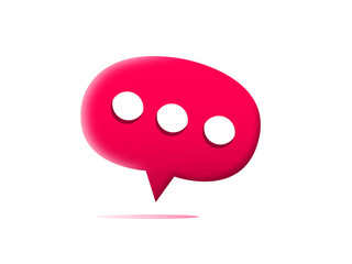 Red speech symbol icon That means communication, contact, talking in various ways.The symbol represents communications via the Internet, digital, online and multimedia. Illustration 3D for communicate