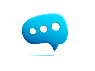 Blue speech symbol icon That means communication, contact, talking in various ways.The symbol represents communications via the Internet, digital, online and multimedia. Illustration 3D for speech
