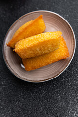 cake financier almond taste sweet dessert biscuit cake healthy meal food snack on the table copy space food background rustic top view