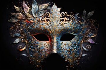 Sparkling carnival mask. Generative AI