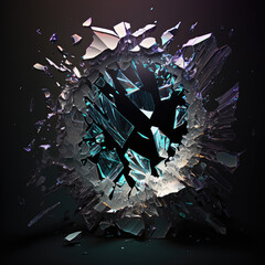Explore the striking visual of broken glass on an album cover with our 8K digital asset. Featuring sharp edges and jagged pieces of shattered glass, this texture 