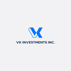 Letter VK KV Simple Monogram Logo