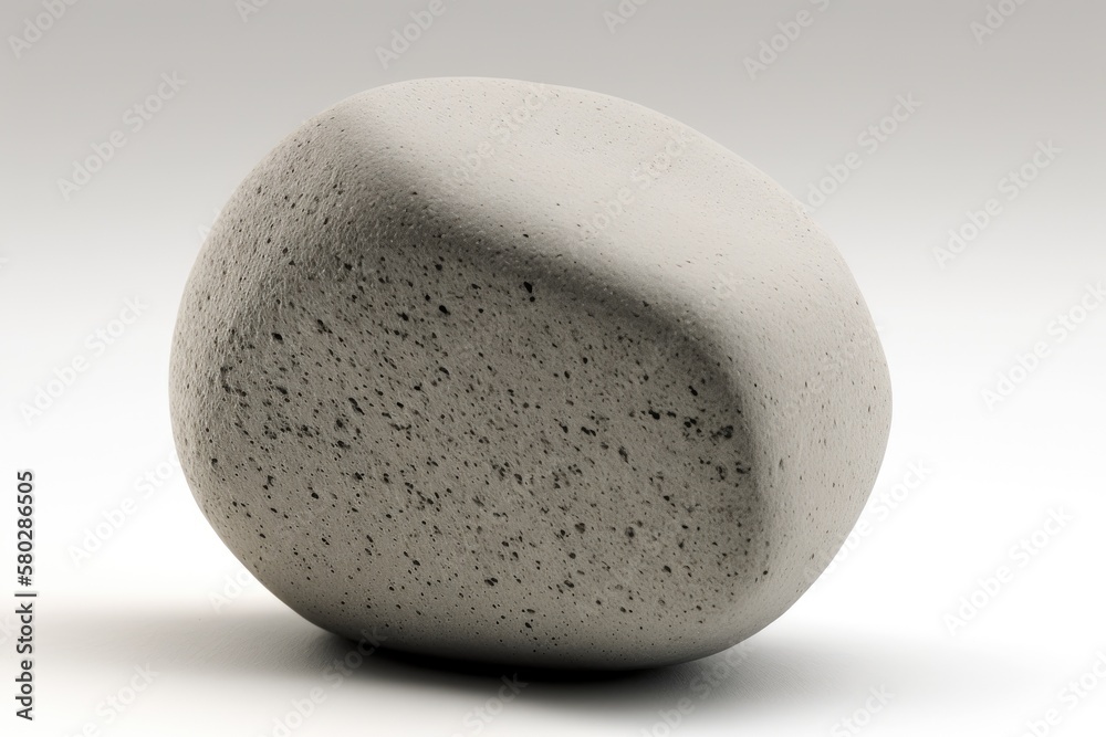 Canvas Prints Stone by itself on a pure white background. Generative AI