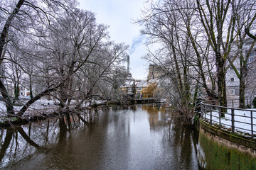 Fototapeta na wymiar Oker bei Braunschweig im Winter