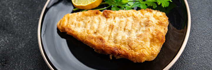 cod fish fried seafood meal food snack on the table copy space food background rustic top view ...