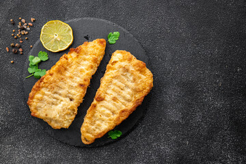 cod fish fried seafood meal food snack on the table copy space food background rustic top view  pescatarian diet