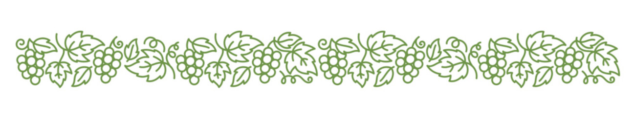 Grape floral ornament. Thick line pattern. Editable outline stroke. Vector line. - 580288534