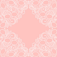 Lace hand drawn doodle corners card