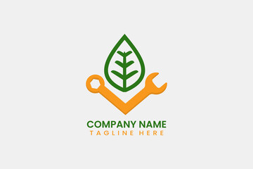 Flat repair nature logo template vector design illustration