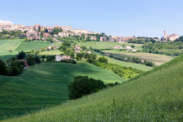 Camerino, Macerata. Veduta della Cittadina nel contesto rurale.