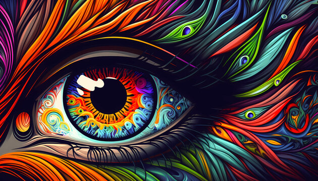 surreal and abstract illustration of the eye of the world, created with generative ai