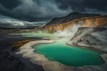 New Zealand's Hell's Gate Geothermal Reserve. Generative AI