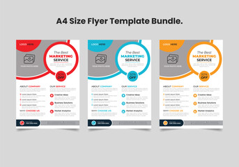 Fototapeta premium Corporate clean business flyer template design bundle.