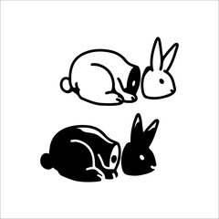vector illustration of two rabbits concept