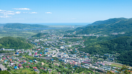 Panoramic view of the city Petropavlovsk-Kamchatsky. Russia