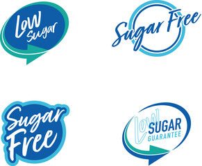 Low sugar guarantee icon signage badge	