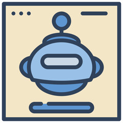 web internet ai robot chat icon filled outline