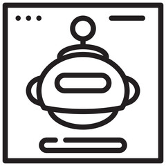 web internet ai robot chat icon simple line