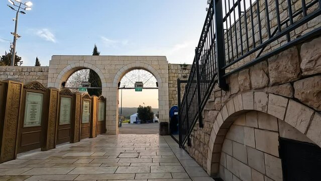 The entrance to the tomb of Rabbi Shimon bar Yochai, in the settlement of Meron in northern Israel