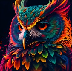 Obraz premium owl wisdom abstract