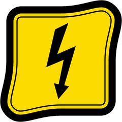 Sticker Warning Danger Electrical Lightning Logo Symbol Icon
