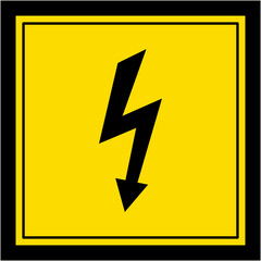 Sticker Warning Danger Electrical Lightning Logo Symbol Icon
