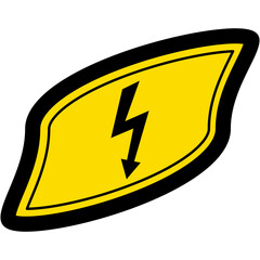 Sticker Warning Danger Electrical Lightning Logo Symbol Icon
