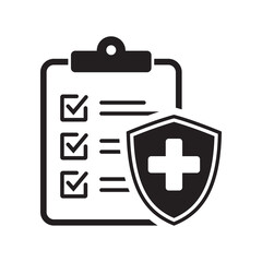 Medical insurance icon on white background. Vector illustration.