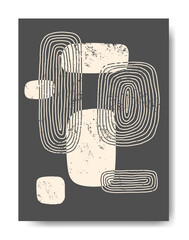 Poster with abstract geometric patterns.