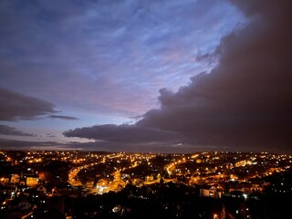 Great view from a terrace at night 
