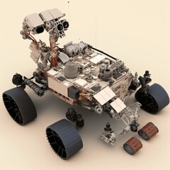 Naklejka premium Mars Rover, generative ai.