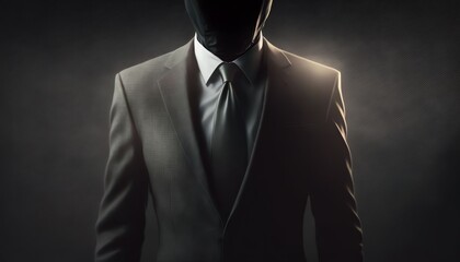 Businessman in a suit, no face