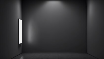 Empty light dark wall with beautiful chiaroscuro. Minimalist background for product presentation, mock up