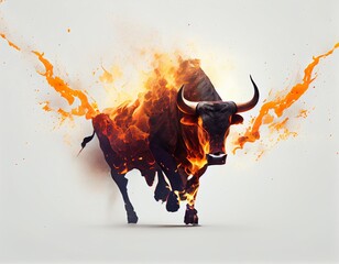 Burning bull, generative ai