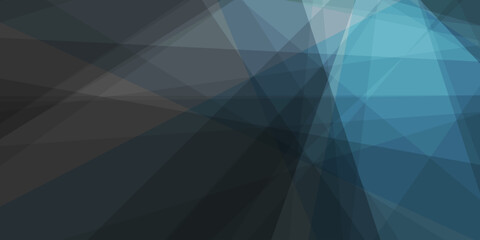 Fototapeta premium Colorful 3D Modern Style Triangle Shaped Translucent Overlaying Planes, Geometric Shapes Pattern, Broken Glass Effect - Abstract Futuristic Vector Background, Black and Blue Texture Design Template