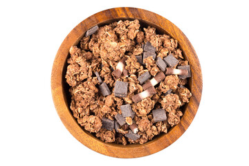 muesli with pieces of chocolate