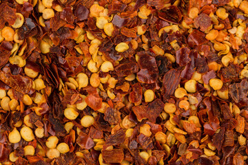 Pile of a crushed red pepper