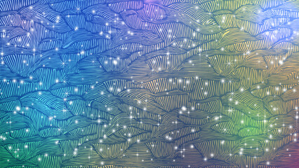 Vector abstract patterned bright glowing colorful starry energy background or wallpaper.