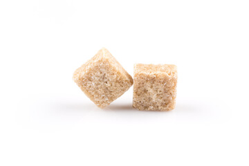 brown sugar cubes isolated