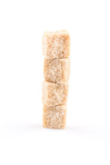 brown sugar cube isolated